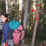 Melissa at the split of the trails