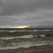 Lake Baikal during stormy weather